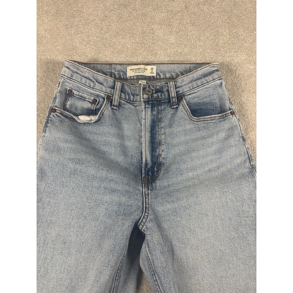 Abercrombie & Fitch Light Blue High Rise Straight Jeans - Picture 3 of 7